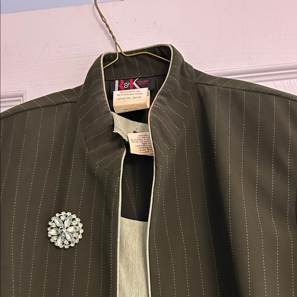 VINTAGE Women's Olive green Pantsuit 3 -piece set - Picture 4 of 17